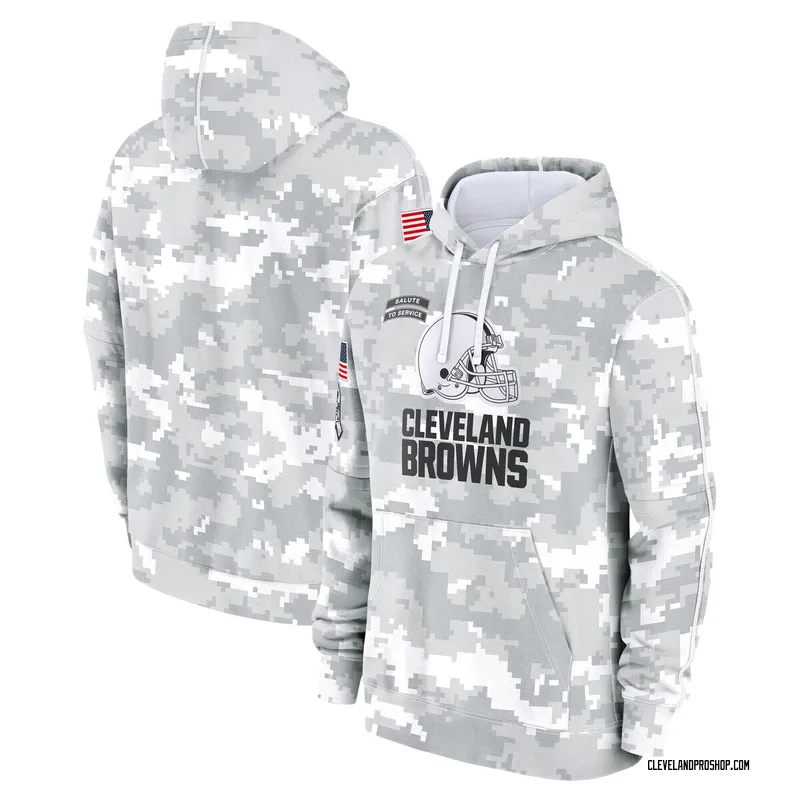 Arctic Camo Men's Cleveland Browns 2024 Salute to Service Club Fleece Pullover Hoodie