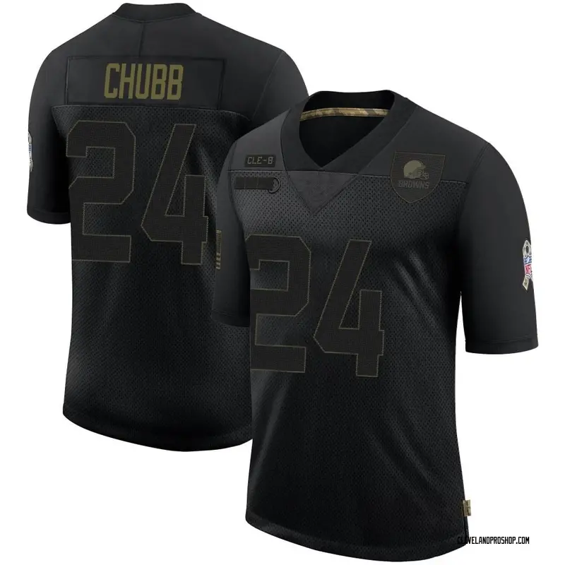 Black Men's Nick Chubb Cleveland Browns Limited 2020 Salute To Service Jersey