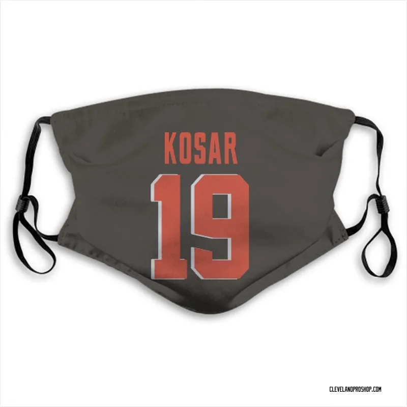 Brown Bernie Kosar Cleveland Browns Washable & Reusable Face Mask With PM2.5 Filter