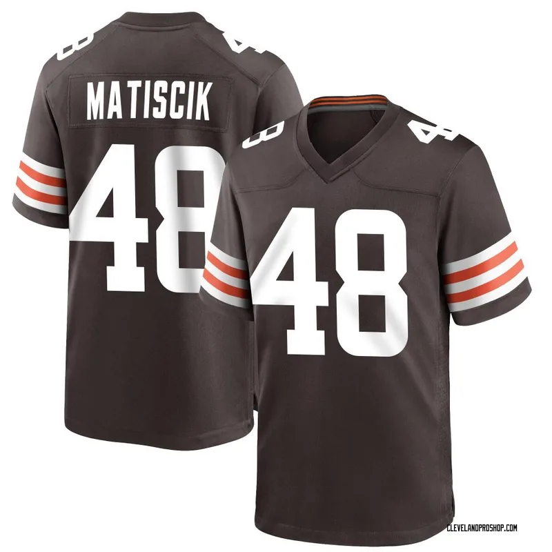 Brown Men's Brent Matiscik Cleveland Browns Game Team Color Jersey