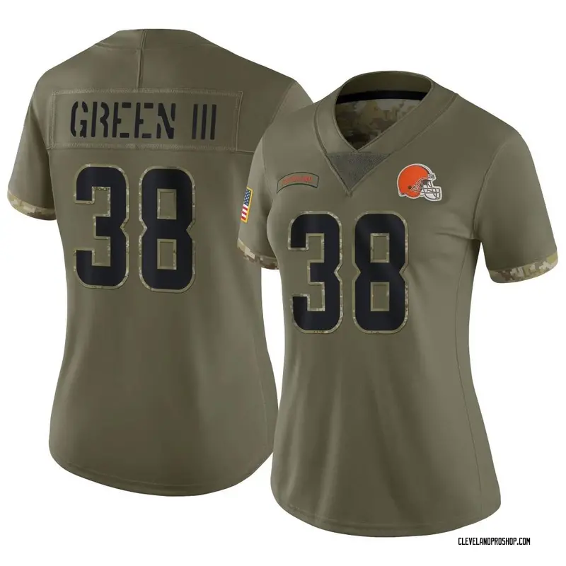 Olive Women's A.J. Green Cleveland Browns Limited 2022 Salute To Service  Jersey