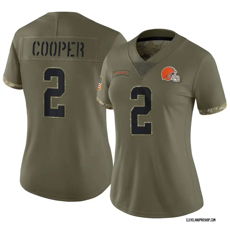 Olive Women's Amari Cooper Cleveland Browns Limited 2022 Salute To Service  Jersey