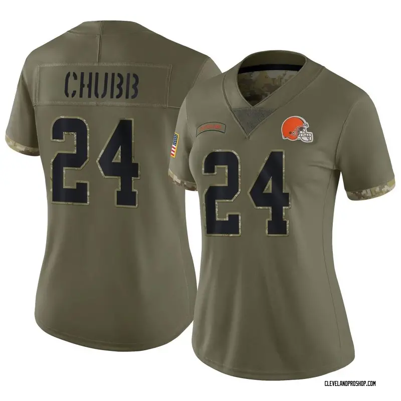 Olive Women's Nick Chubb Cleveland Browns Limited 2022 Salute To