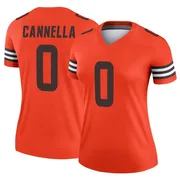 Orange Women's Sal Cannella Cleveland Browns Legend Inverted Jersey