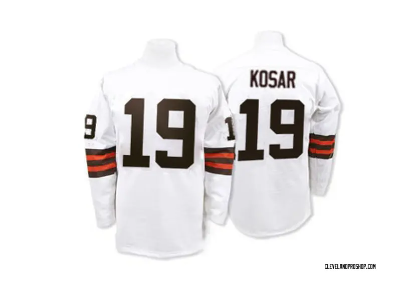 White Men's Bernie Kosar Cleveland Browns Authentic Mitchell And Ness Throwback Jersey
