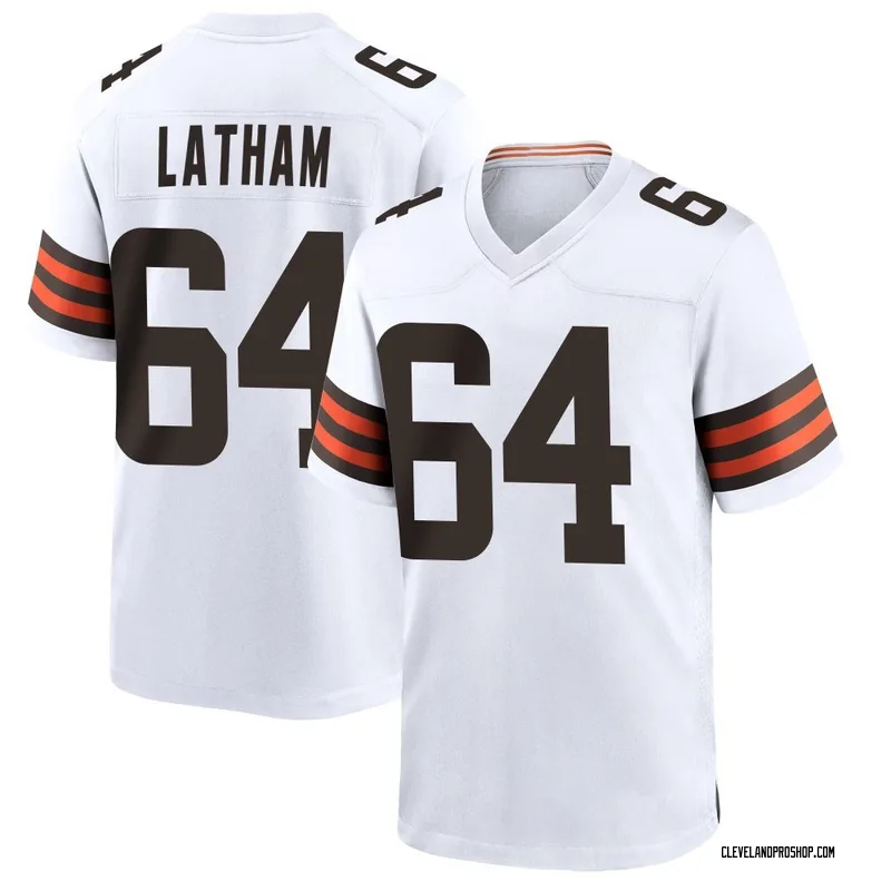 White Men's Brady Latham Cleveland Browns Game Jersey