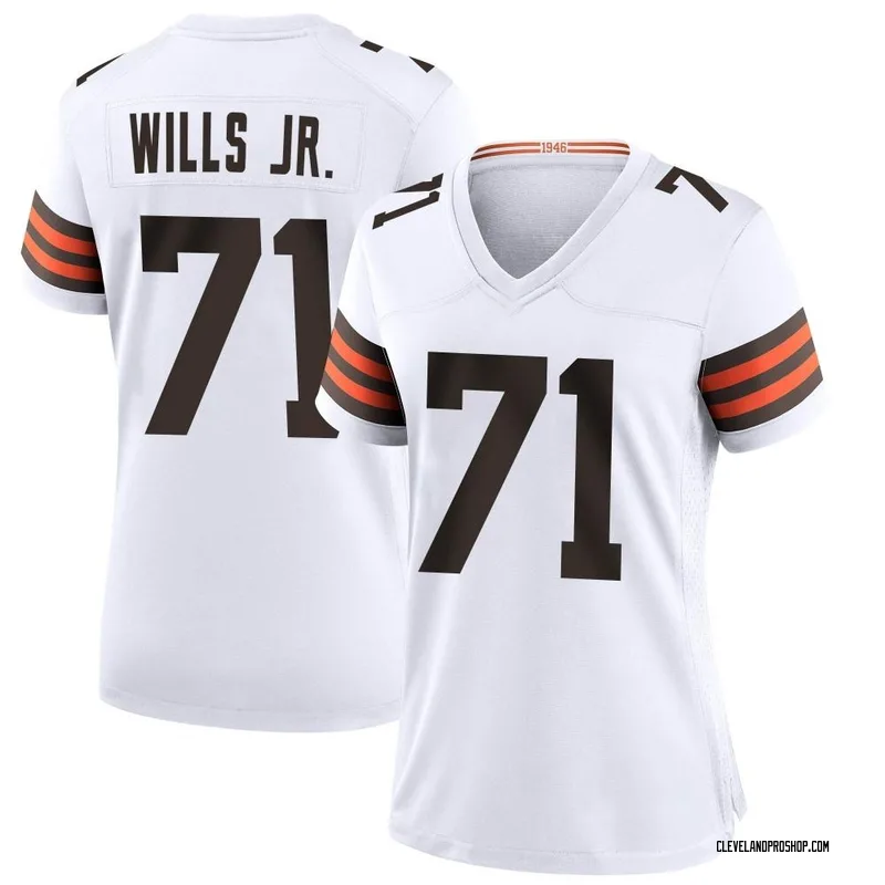 Orange Brown Rush Men Game Jersey White Jedrick Wills Jr 