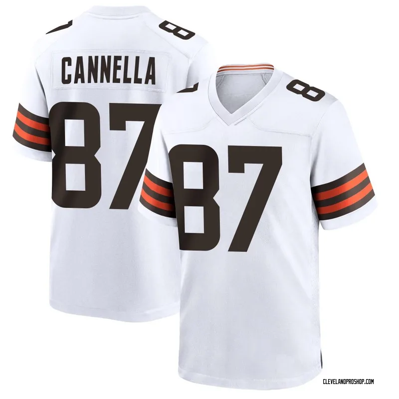 White Youth Sal Cannella Cleveland Browns Game Jersey
